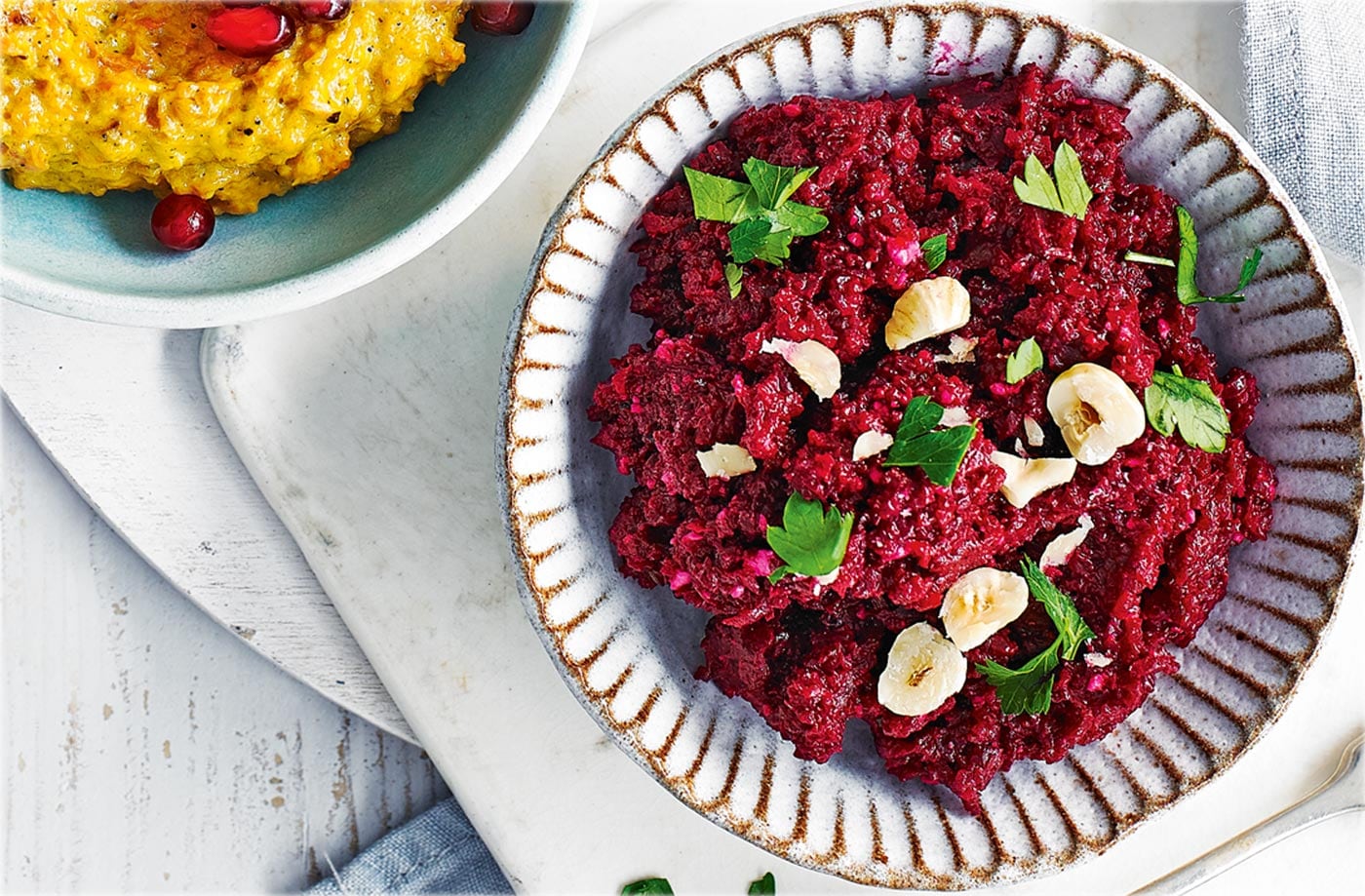 Beetroot, cumin and feta dip