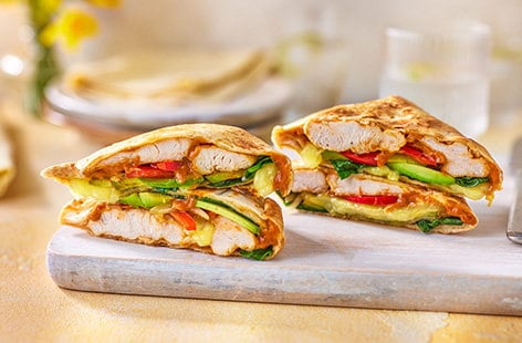 Image of "Air-fryer gochujang chicken toastie"