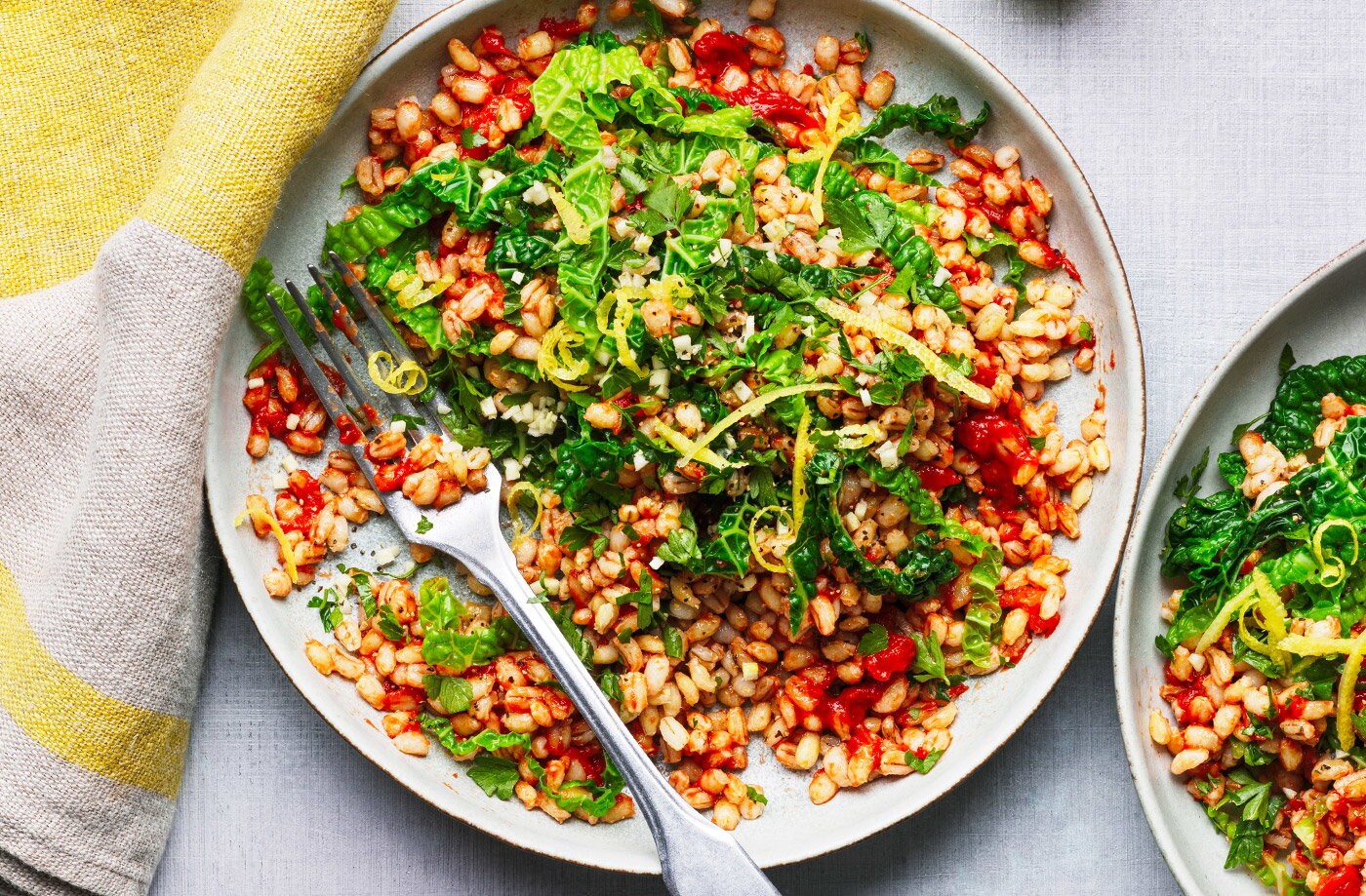 Microwave pearl barley risotto