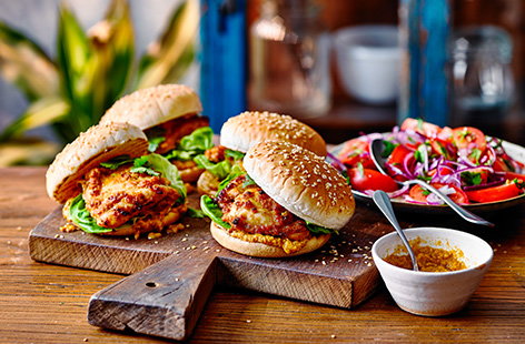 Image of "Chicken satay burgers"