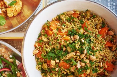Image of "Bulgur wheat, almond and clementine salad"
