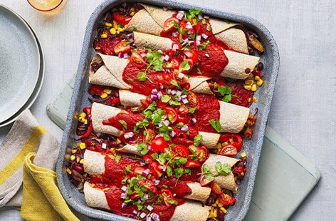 Image of "Bean and corn enchiladas"