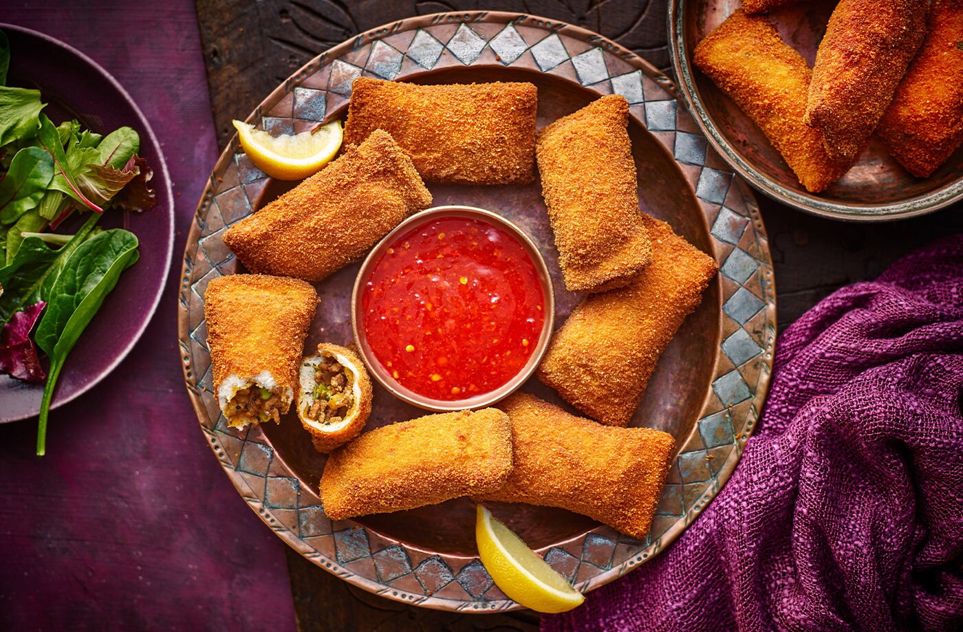 Minty lamb and pea rolls