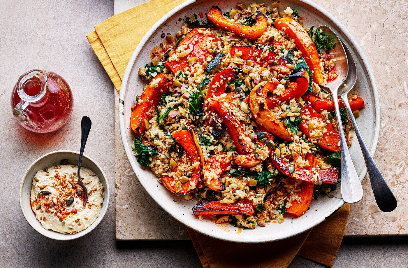 Harissa-roasted squash salad