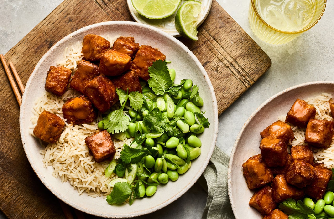 Buffalo tofu with edamame