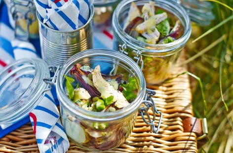 Image of "Layered chicken and potato salad"