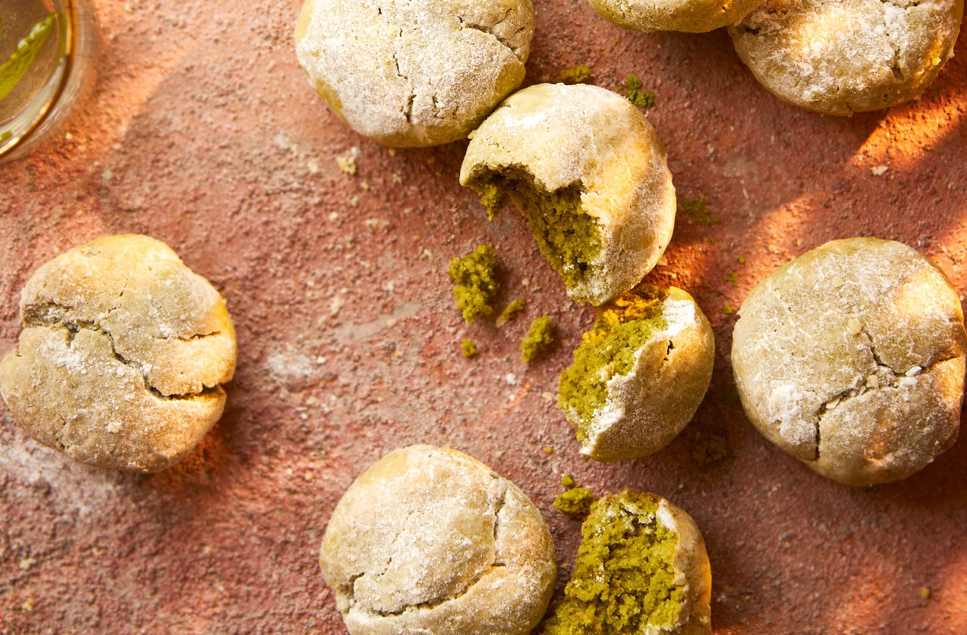Nargisse Benkabbou's matcha ghriba cookies