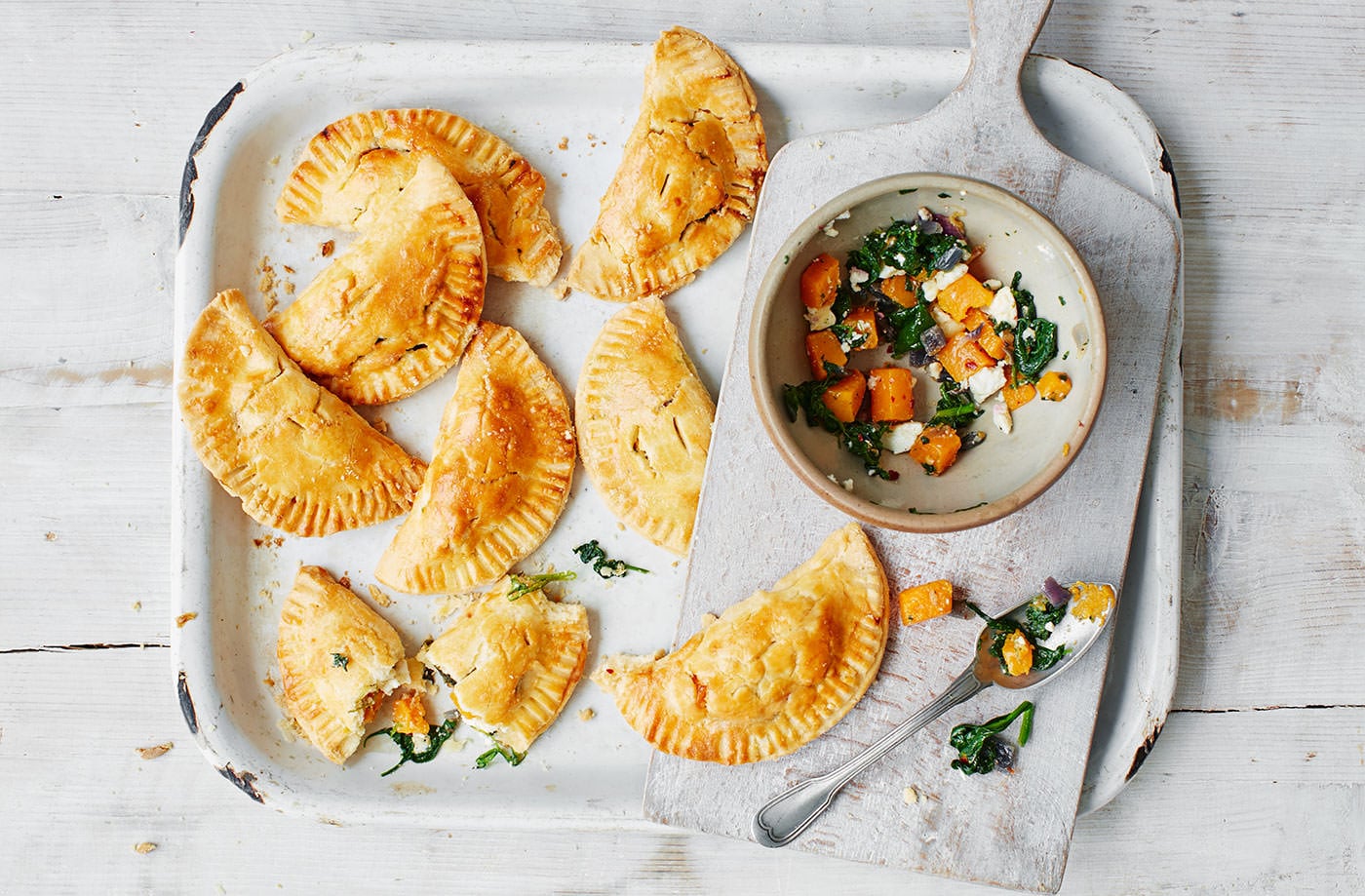 Gluten-free butternut squash and feta pasties
