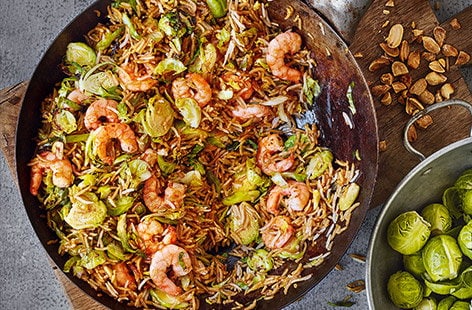 Image of "Spicy sprout and prawn fried rice"