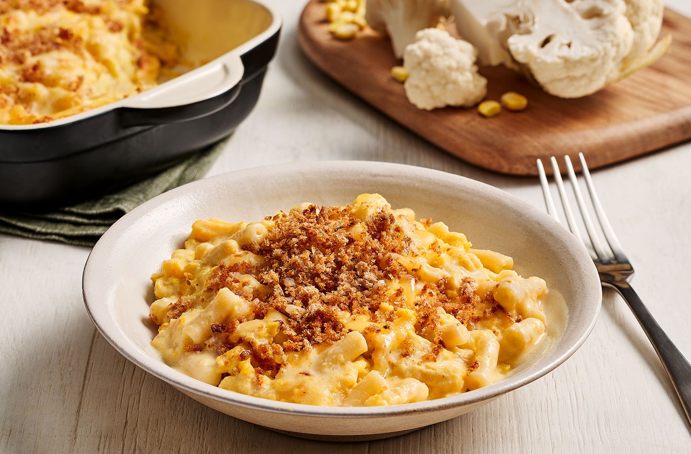 Cauliflower and sweetcorn mac ’n’ cheese