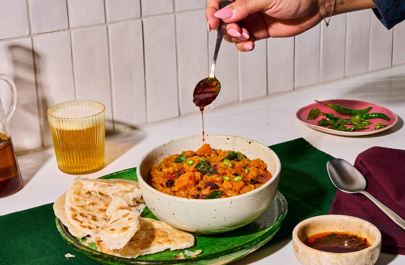 Meera’s Malaysian dal curry with quick paratha