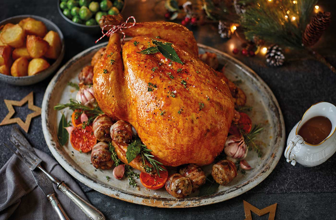 Christmas turkey with cranberry, chestnut and sage stuffing