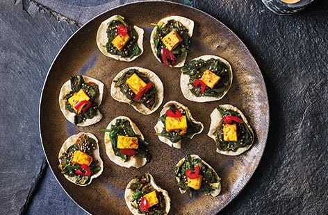 Image of "Saag paneer poppadoms"