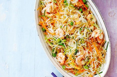 Image of "Rice noodle salad with quick kimchee"