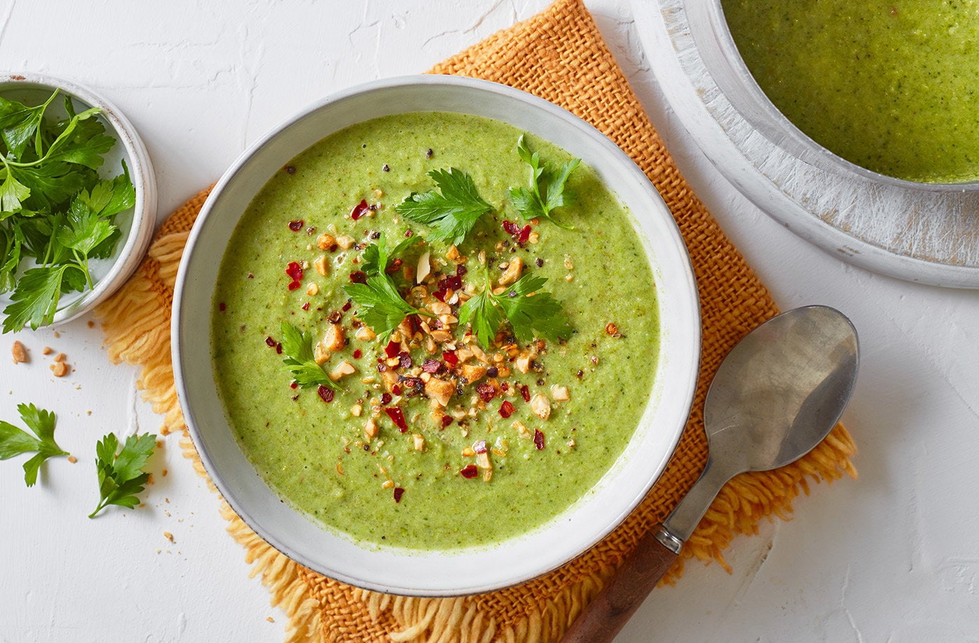 Roasted spiced broccoli soup 