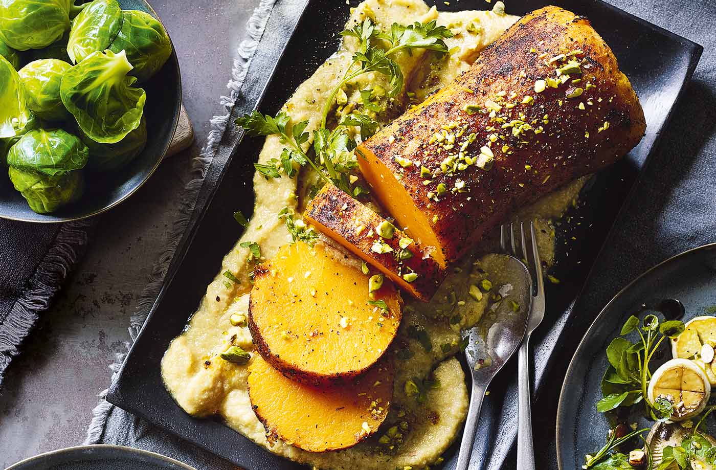 Whole roast peppered butternut squash