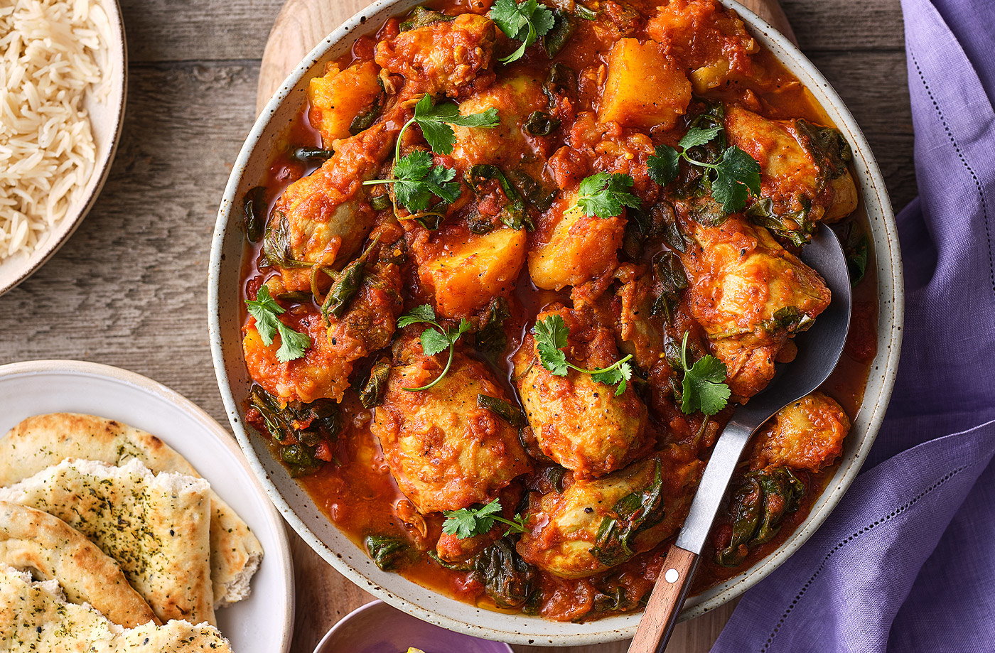 Dina's chicken and spinach curry