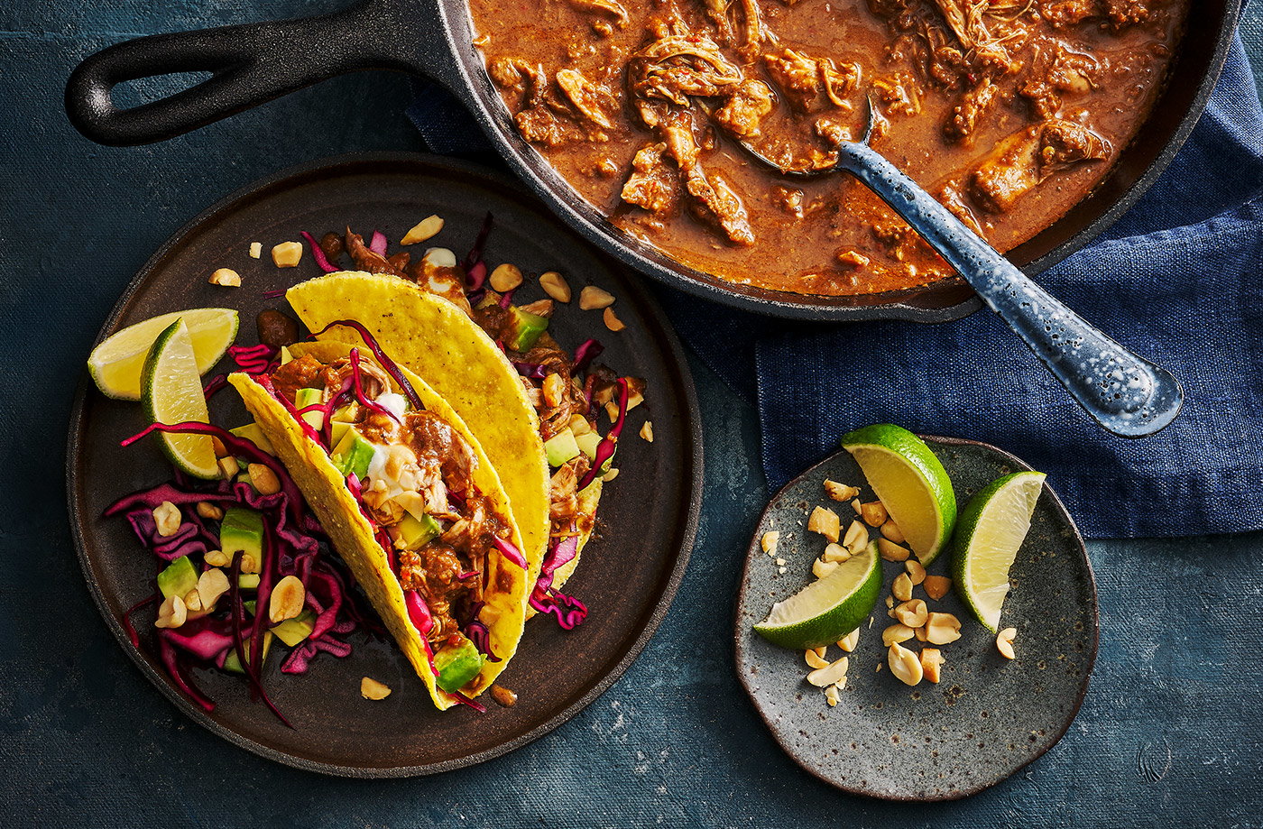 Chicken mole tacos