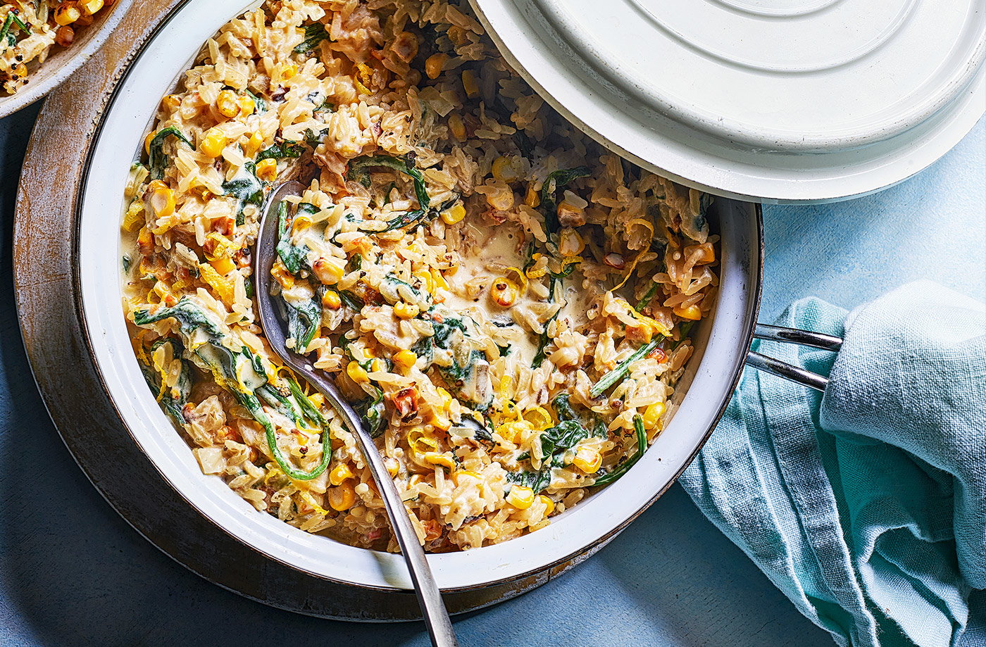 Charred sweetcorn risotto