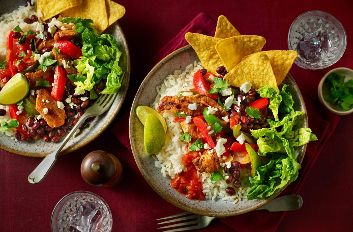 Chicken fajita rice bowl