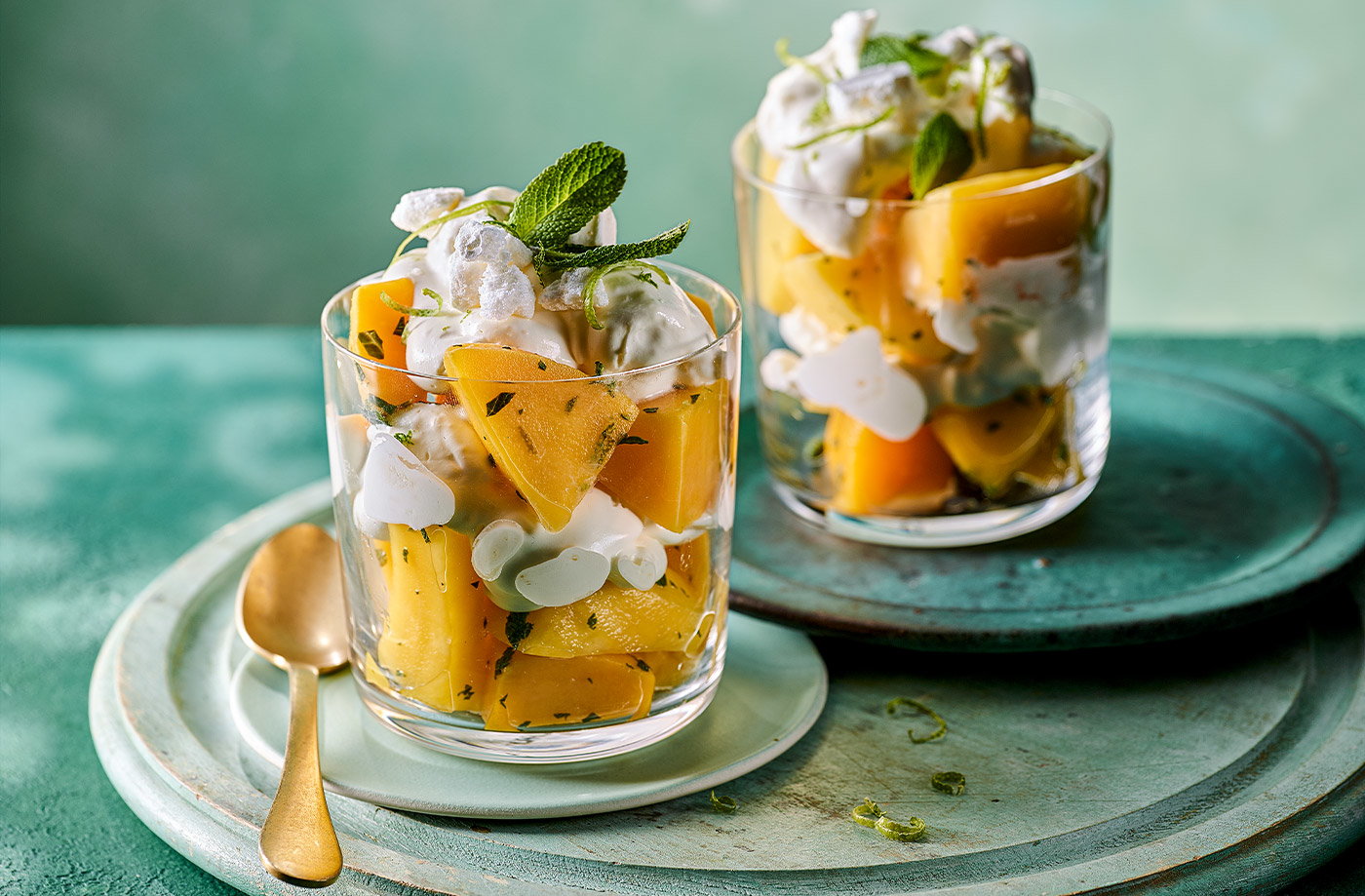 Lime and mango Eton mess