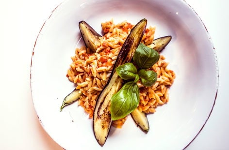 Image of "Red pepper orzo"