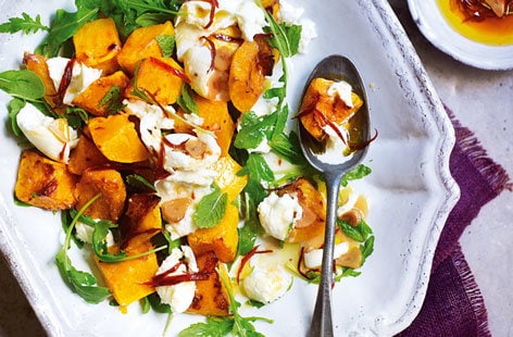 Roasted squash and mozzarella salad