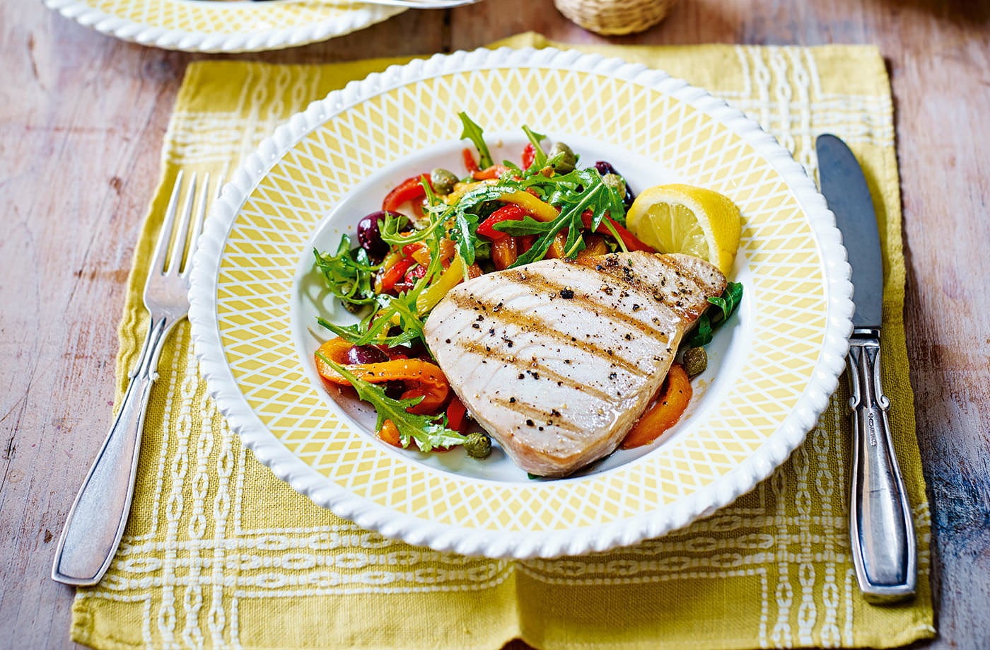 Griddled tuna steaks with peperonata