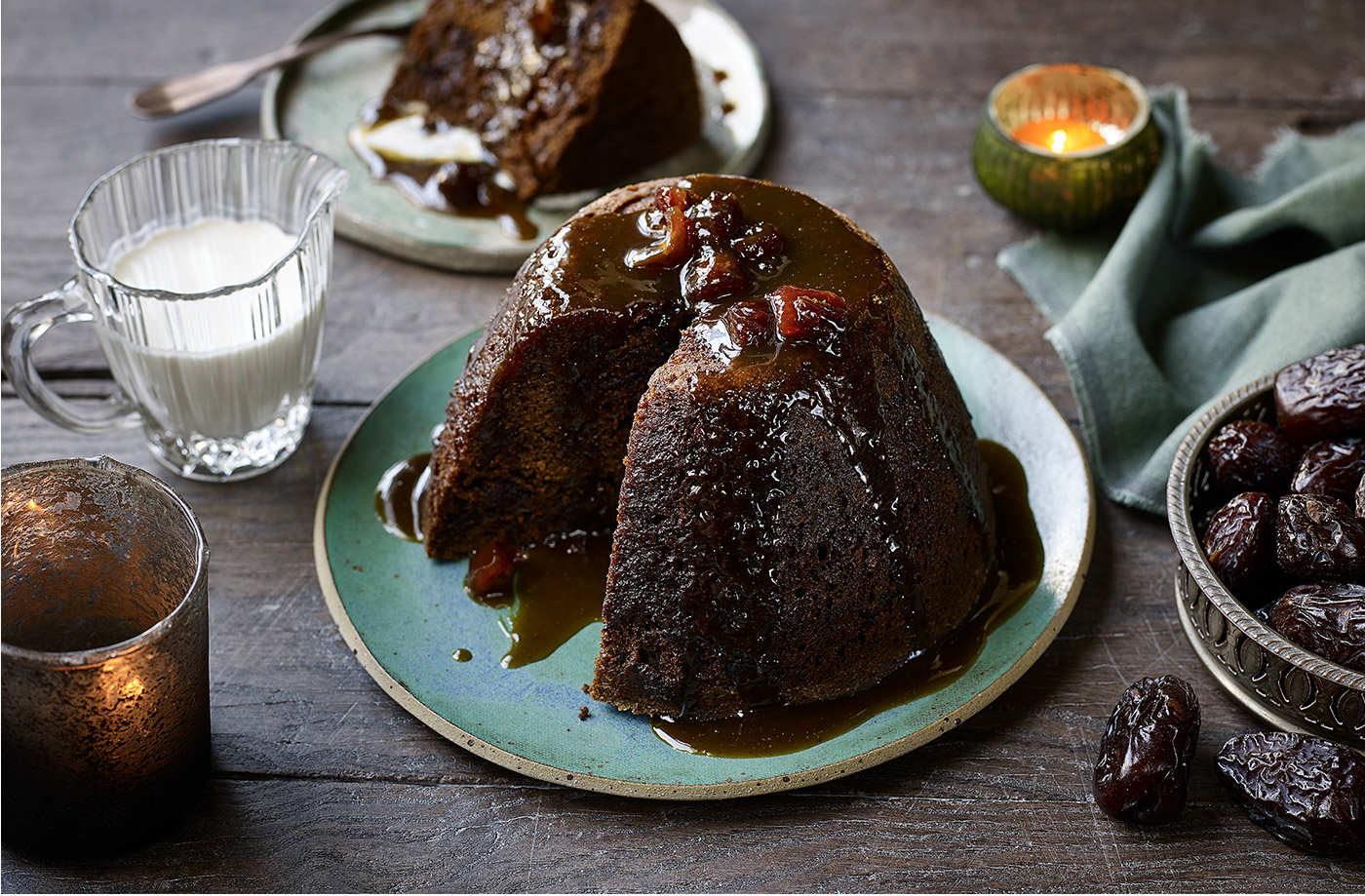 Sticky date, ginger and sherry toffee pudding