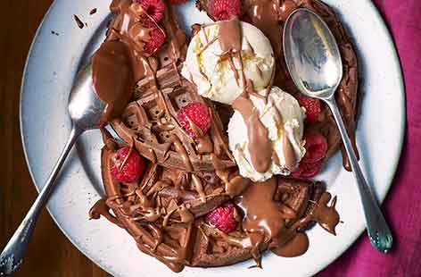 Image of "Chocolate sharing waffles "