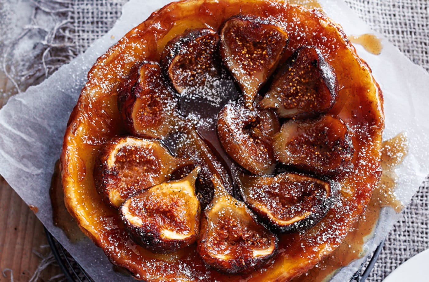 Fig, hazelnut and vanilla tarte Tatin