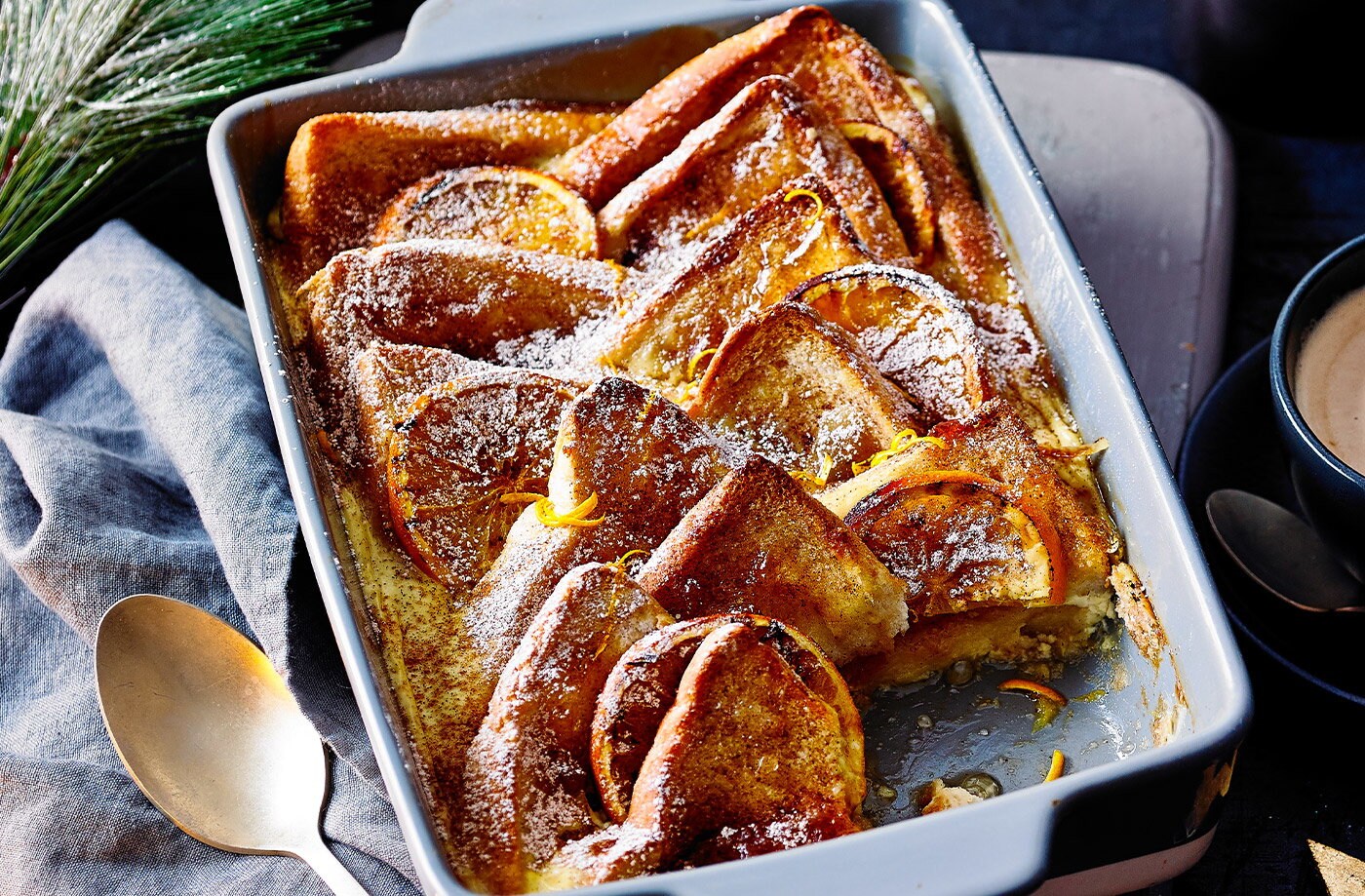 Cinnamon and orange bread and butter pudding