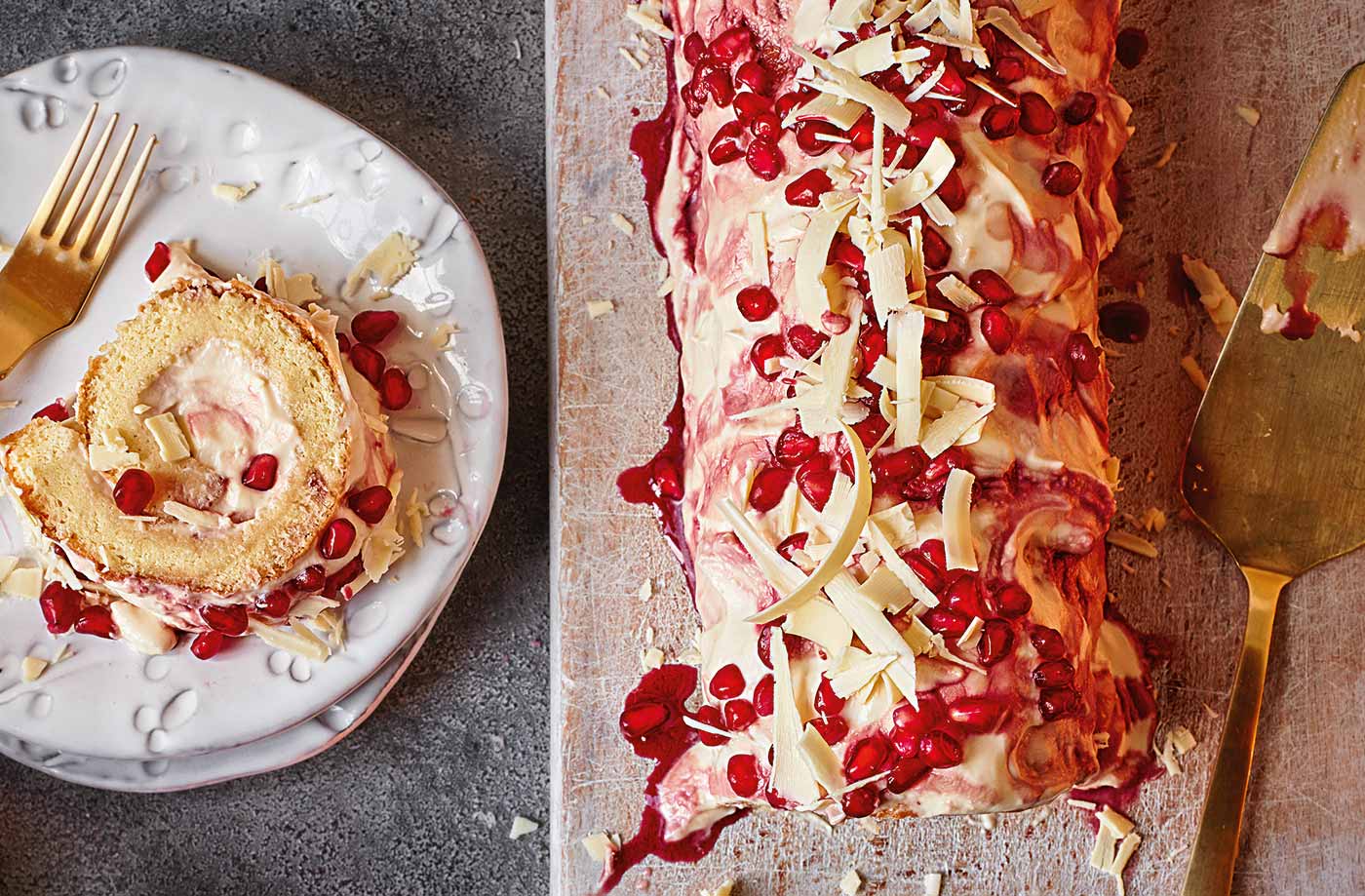 White chocolate yule log