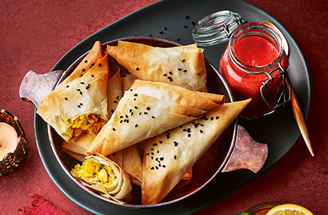 Image of "Masala dosa filo samosas"