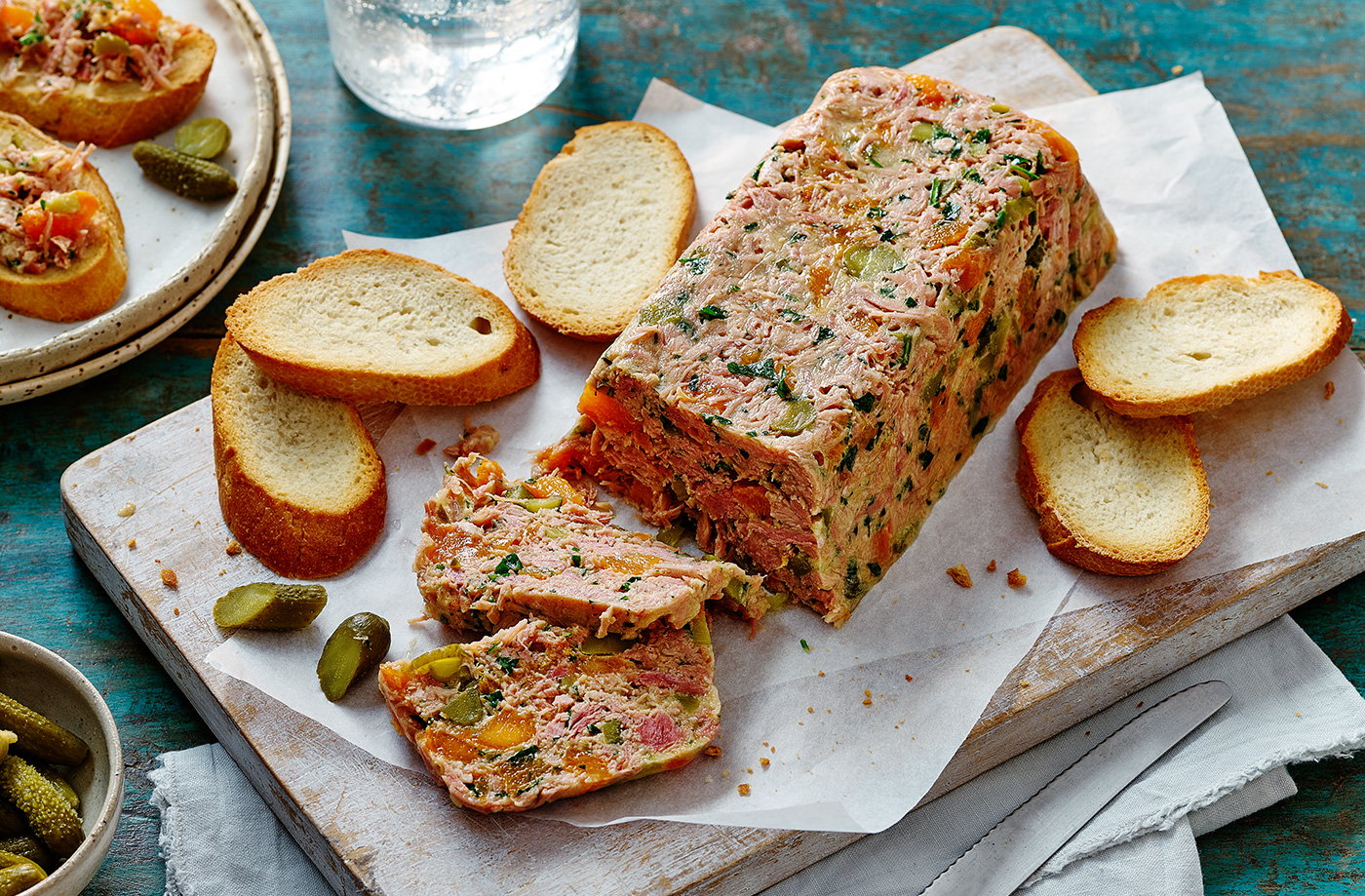 Ham hock terrine with apricots