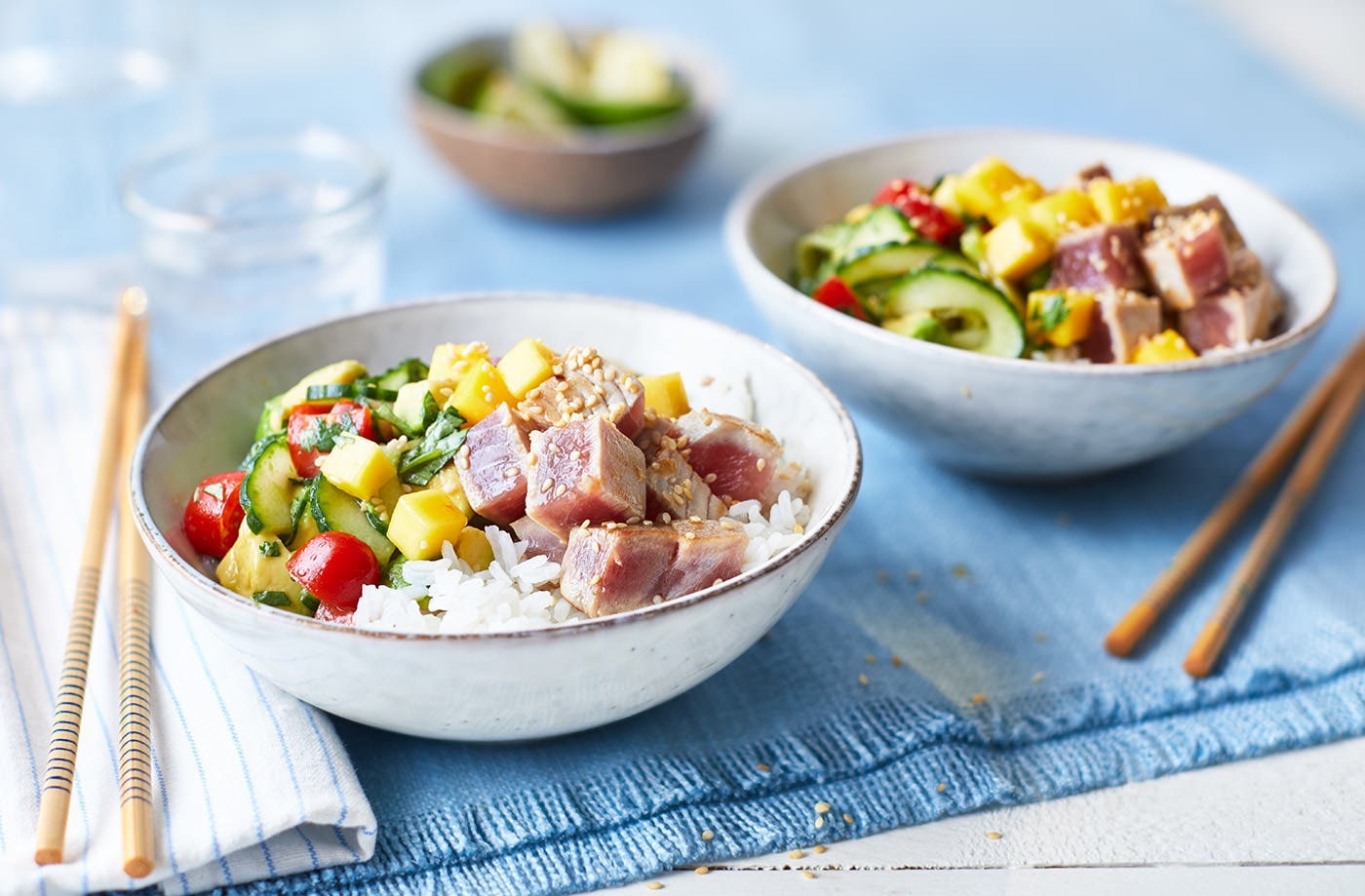 Tuna poke with jasmine rice
