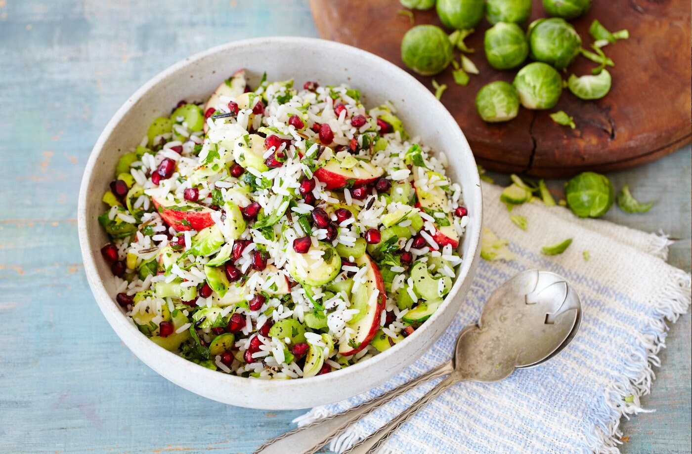 Sprout, celery and wild rice salad