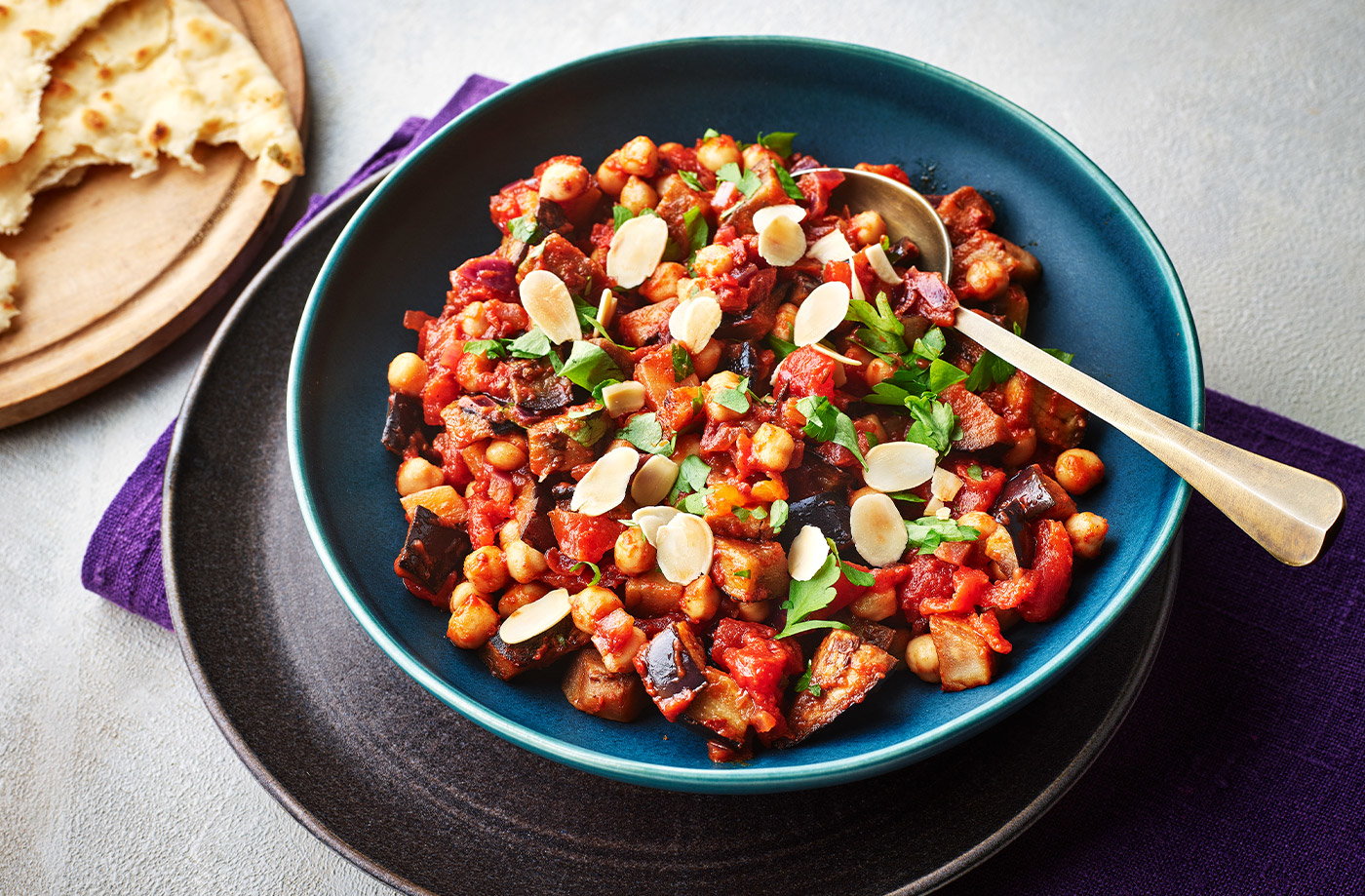 Chickpea and aubergine stew