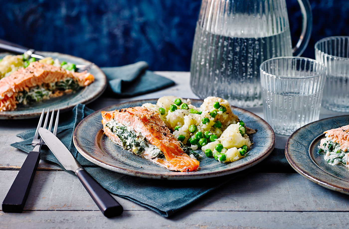 Spinach stuffed salmon