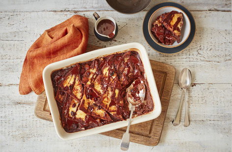 Image of "Chocolate bread and butter pudding"