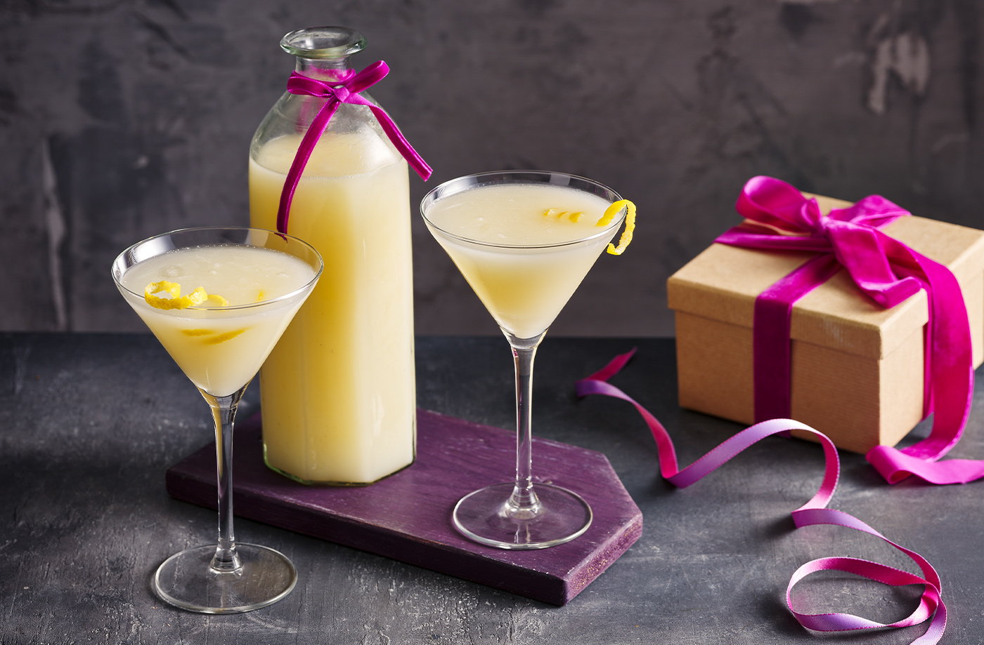 Lemon curd vodka martini