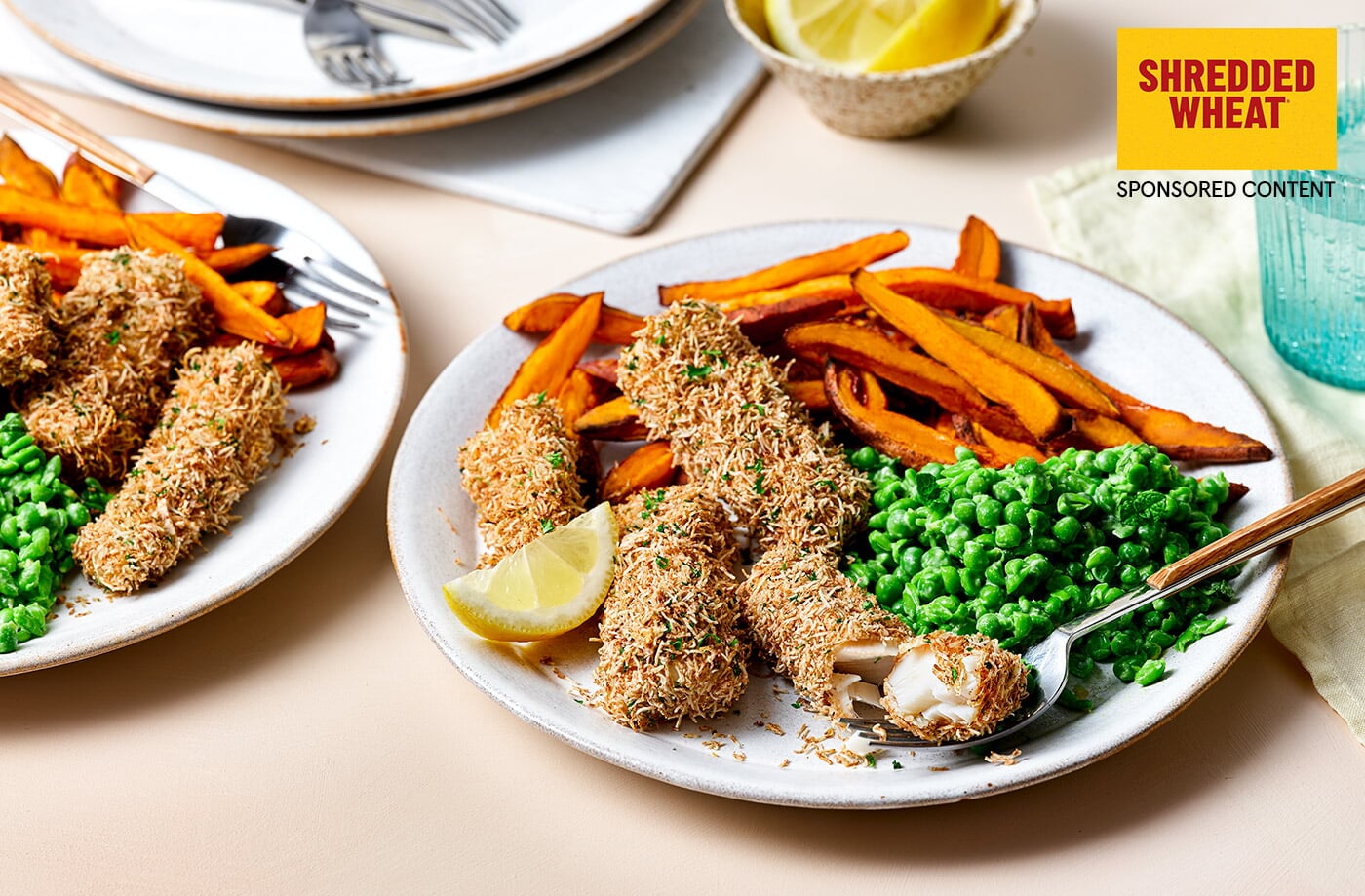 Crunchy wholewheat fish goujons