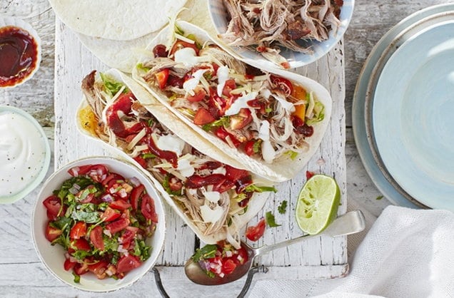 Pulled pork fajitas