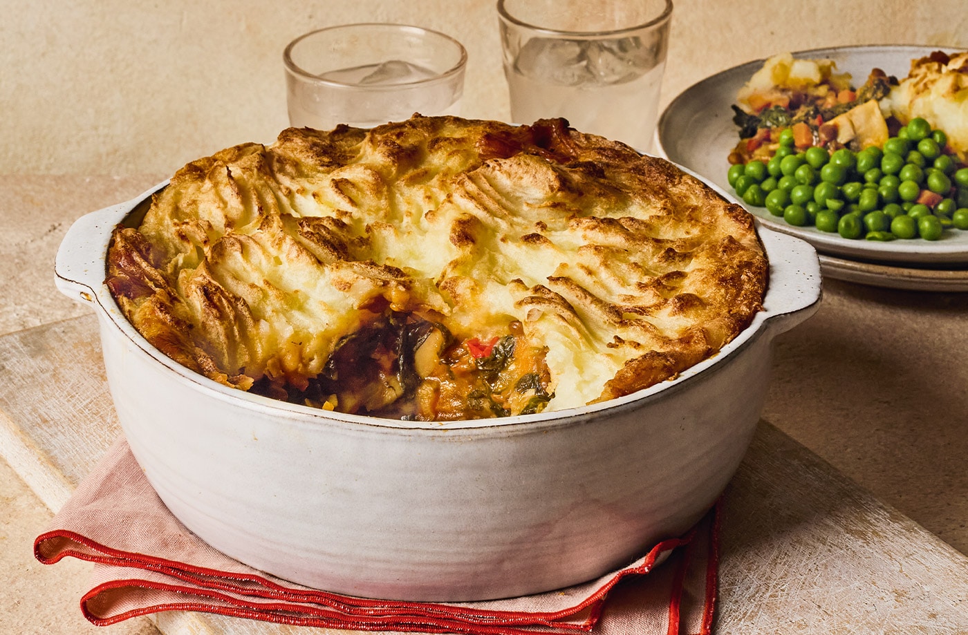Spiced lentil shepherd-less pie