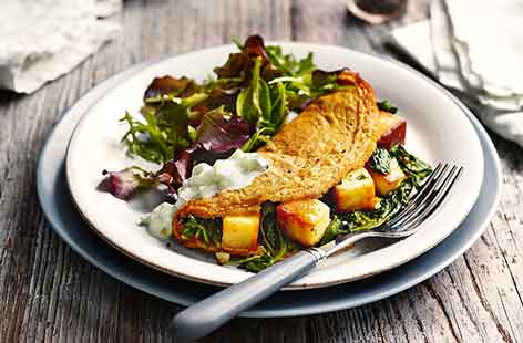 Image of "Saag paneer omelette"