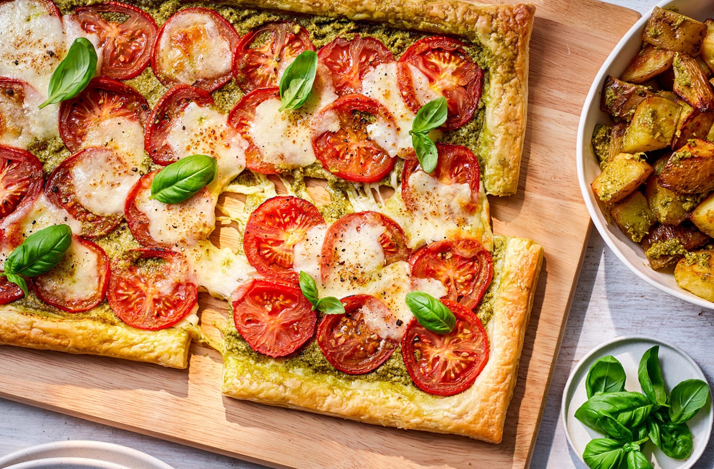 Caprese-inspired puff pastry tart