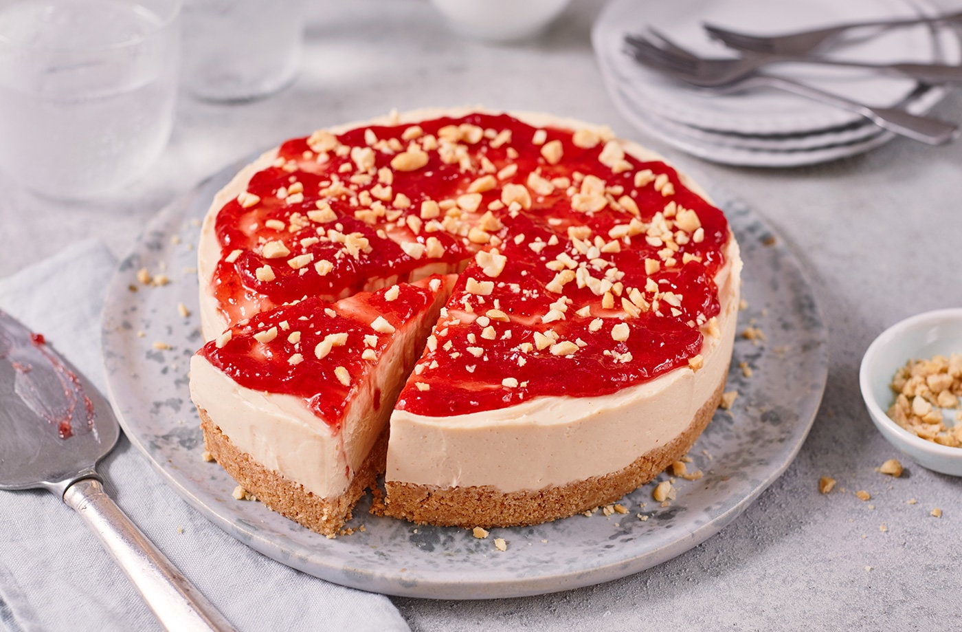 Peanut butter and jam cheesecake