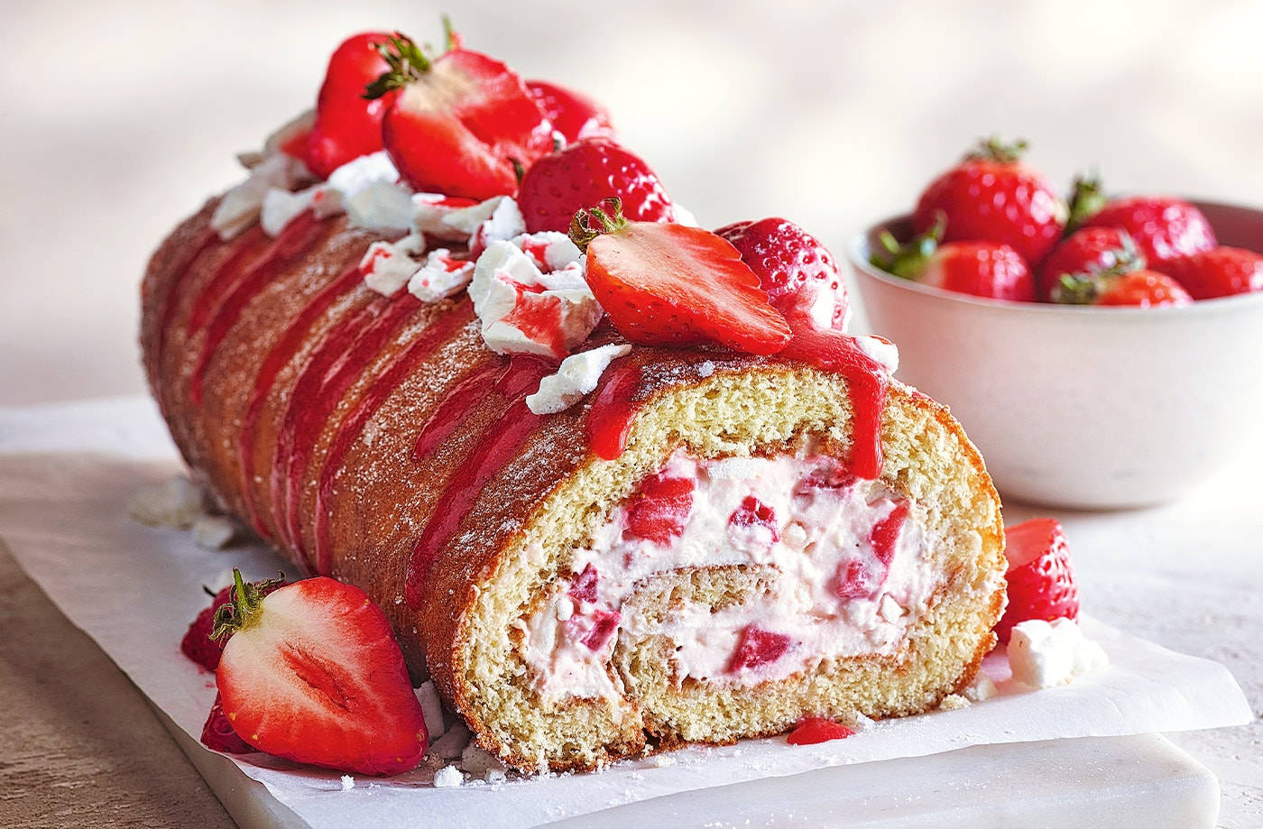 Eton mess Swiss roll