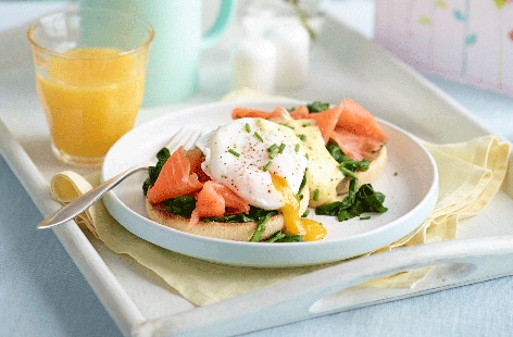 Image of "Smoked salmon and poached egg muffins"