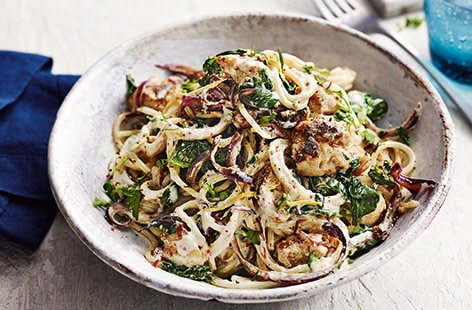 Image of "Mustard chicken spaghetti"